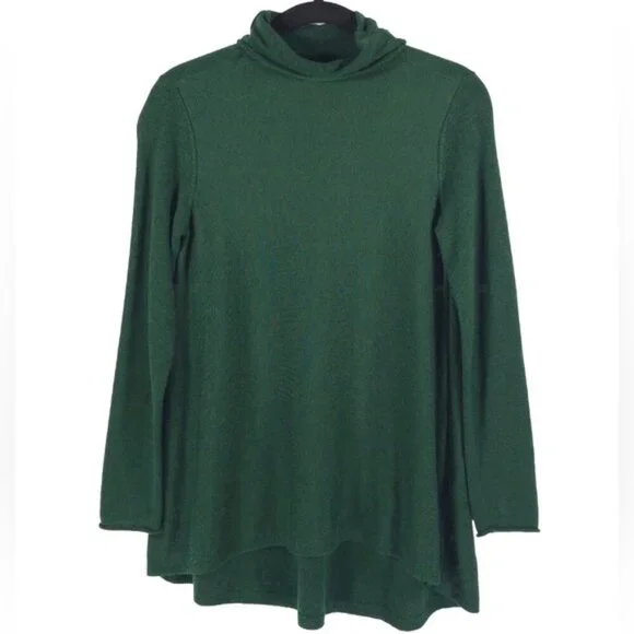 EILEEN FISHER MERINO WOOL Blend Turtleneck Long Sleeve Tunic Top Size XS/TP - Picture 1 of 8